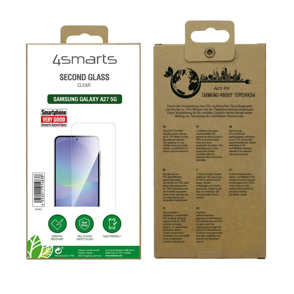 Samsung Galaxy A27 4Smarts Second Glass Skärmskydd - Genomskinlig