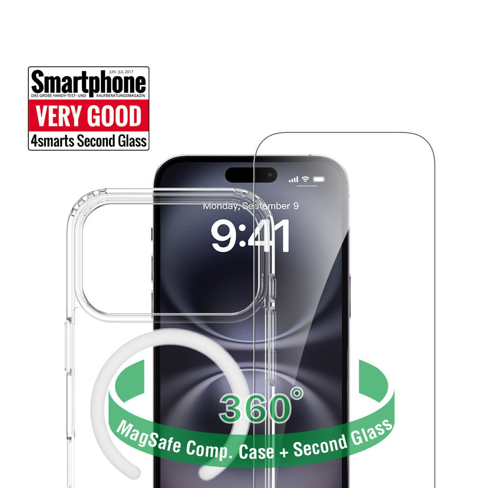 iPhone 18 Pro / 17 Pro 4Smarts 360° Protection Set m. Skal & Skärmskyddsglas - MagSafe Kompatibel - Genomskinlig
