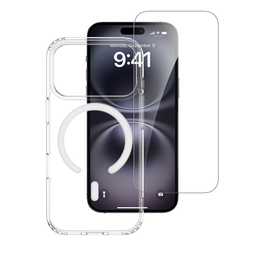 iPhone 18 Pro / 17 Pro 4Smarts 360° Protection Set m. Skal & Skärmskyddsglas - MagSafe Kompatibel - Genomskinlig