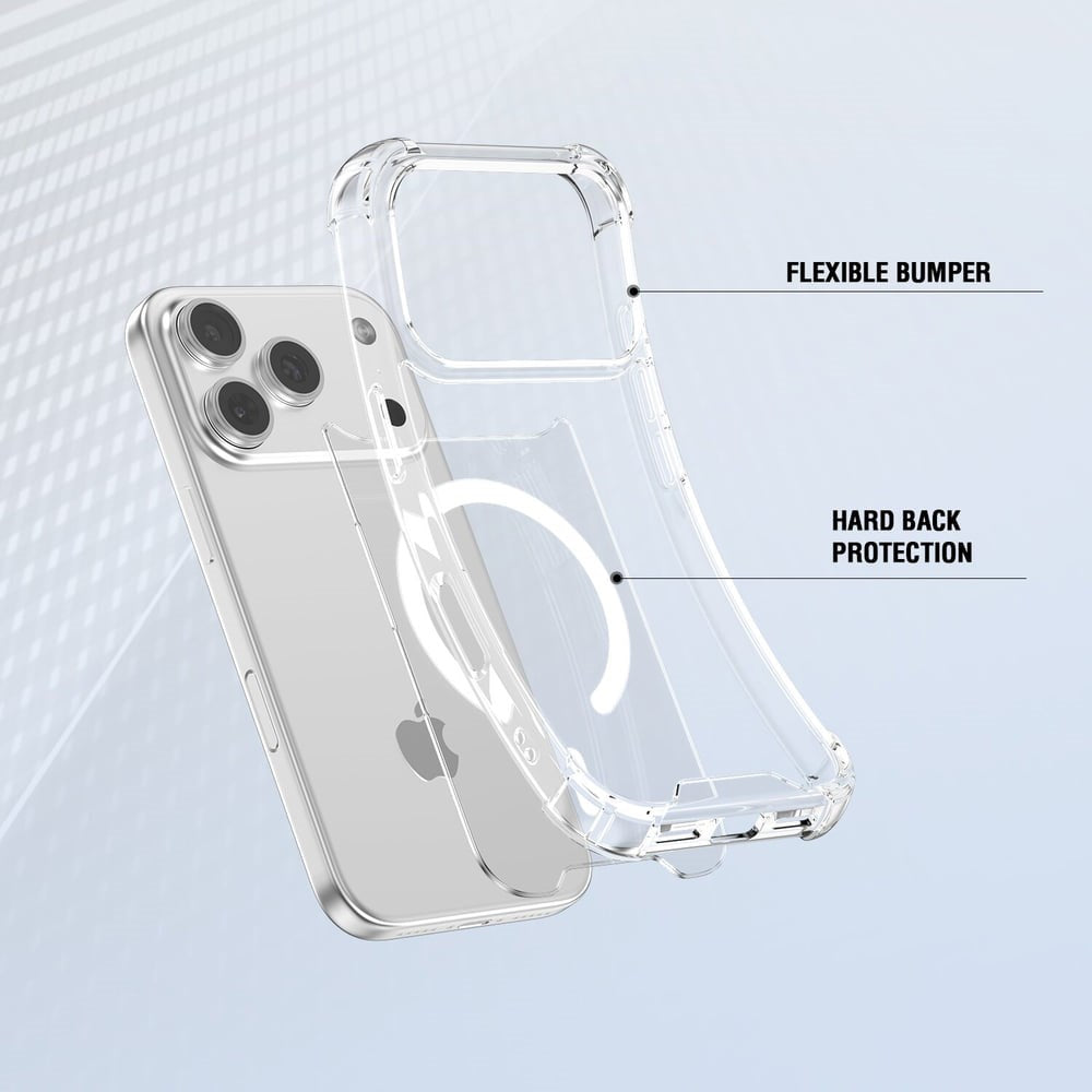 iPhone 18 Pro / 17 Pro 4Smarts IBIZA Hybrid Skal - MagSafe Kompatibel - Genomskinlig