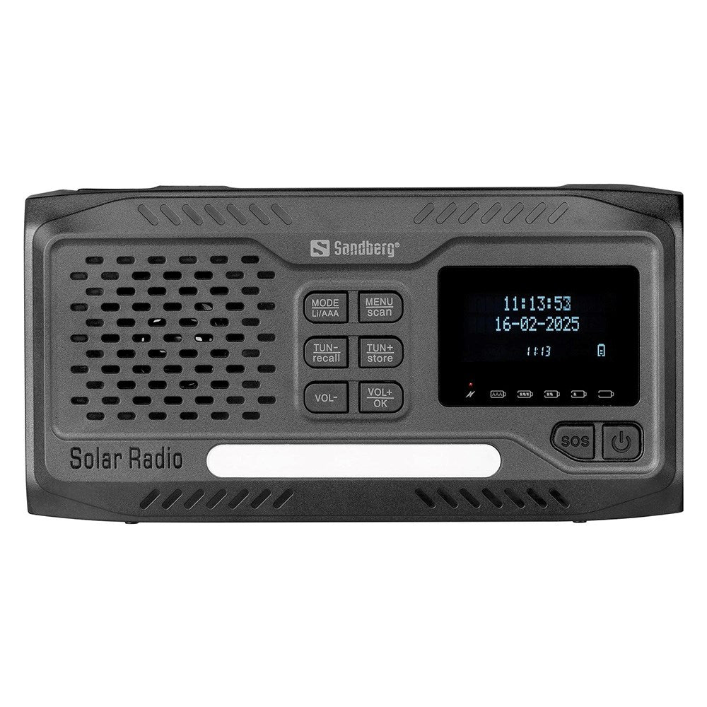 Sandberg Active Survivor Nödradio med 4500mAh Solcellsbatteri & DAB / FM-radio - Svart