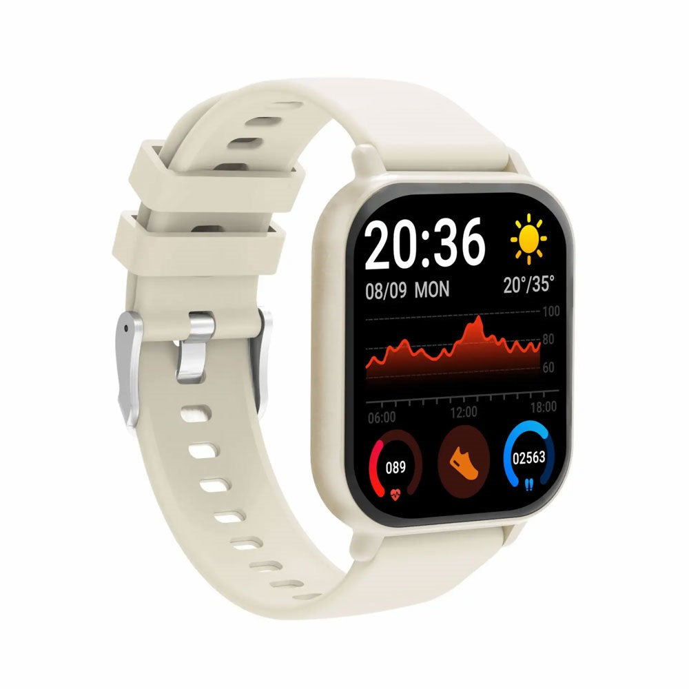 Denver SWC-176BE Smartklocka med Sömn- och Fitnesstracker - Silikonarmband - Beige