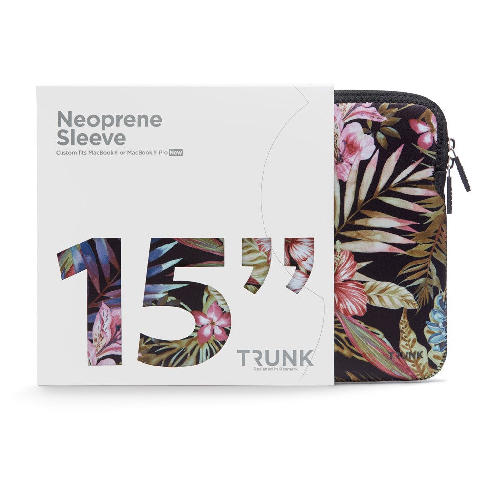 Trunk Neoprene Sleeve för MacBook 15" (34 x 23.5 x 1 cm) - Floral