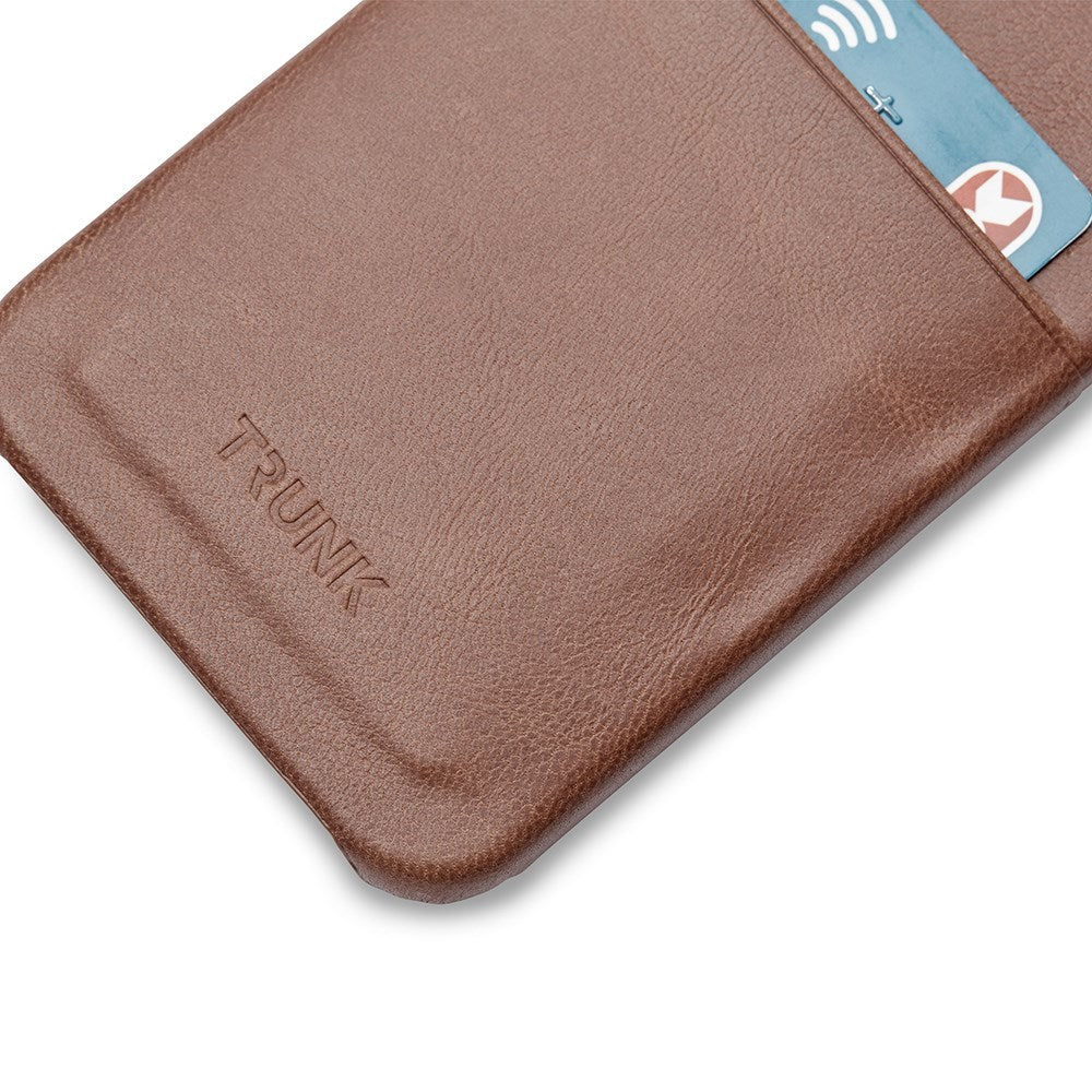 Trunk iPhone 11 / XR Äkta Läder Skal med Kortficka - Brun