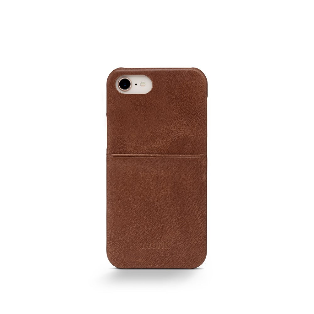 Trunk iPhone 11 / XR Äkta Läder Skal med Kortficka - Brun