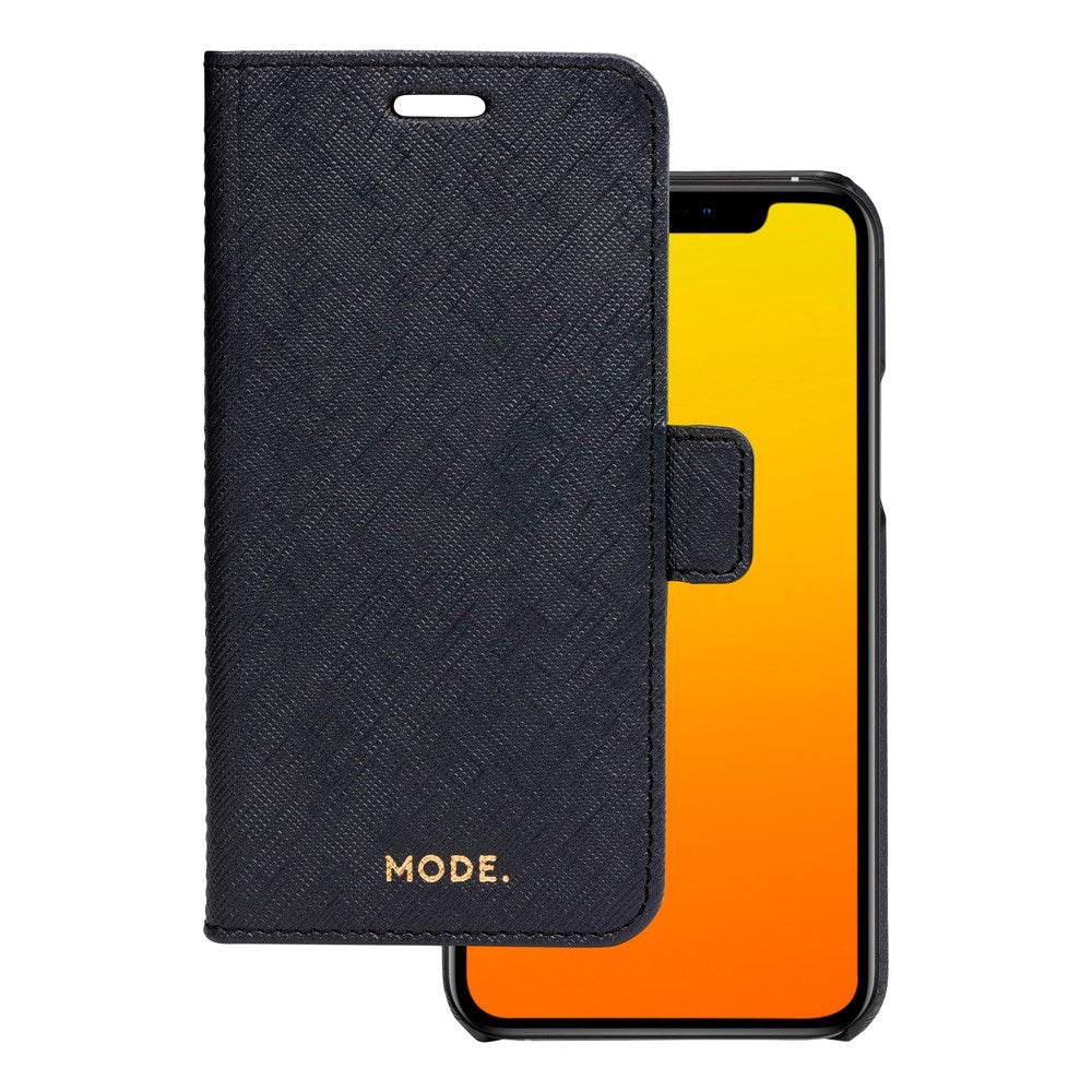 iPhone 11 Pro Max dbramante1928 New York 2-i-1 Äkta Läder Flip Fodral - Night Black