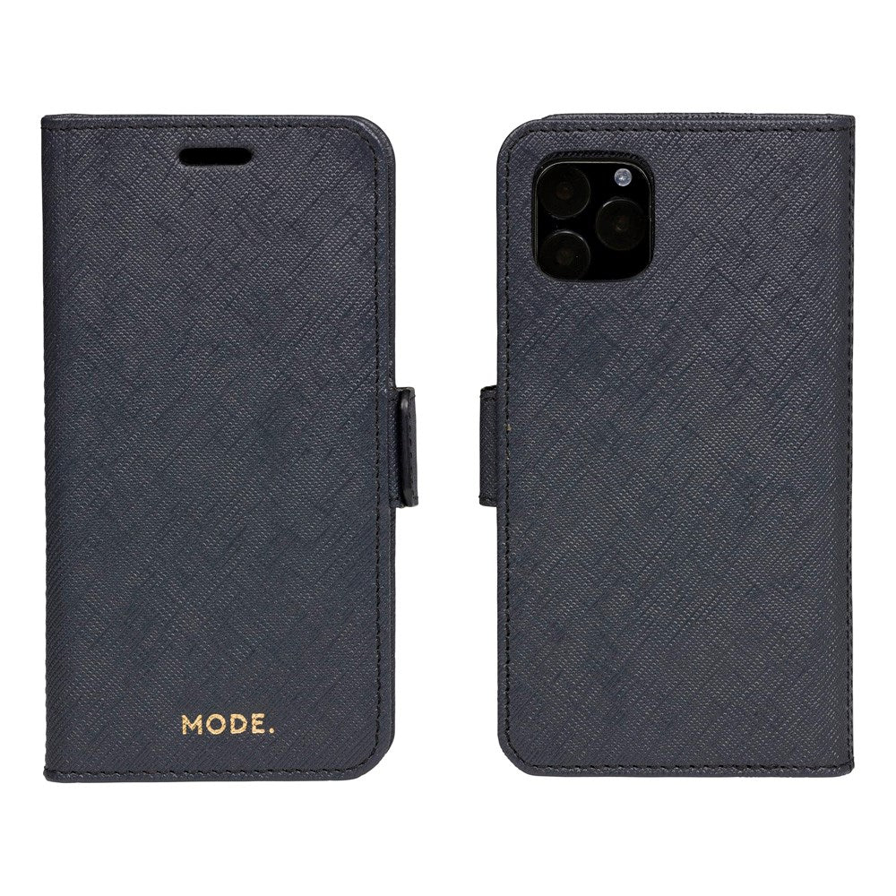 iPhone 11 Pro Max dbramante1928 New York 2-i-1 Äkta Läder Flip Fodral - Night Black