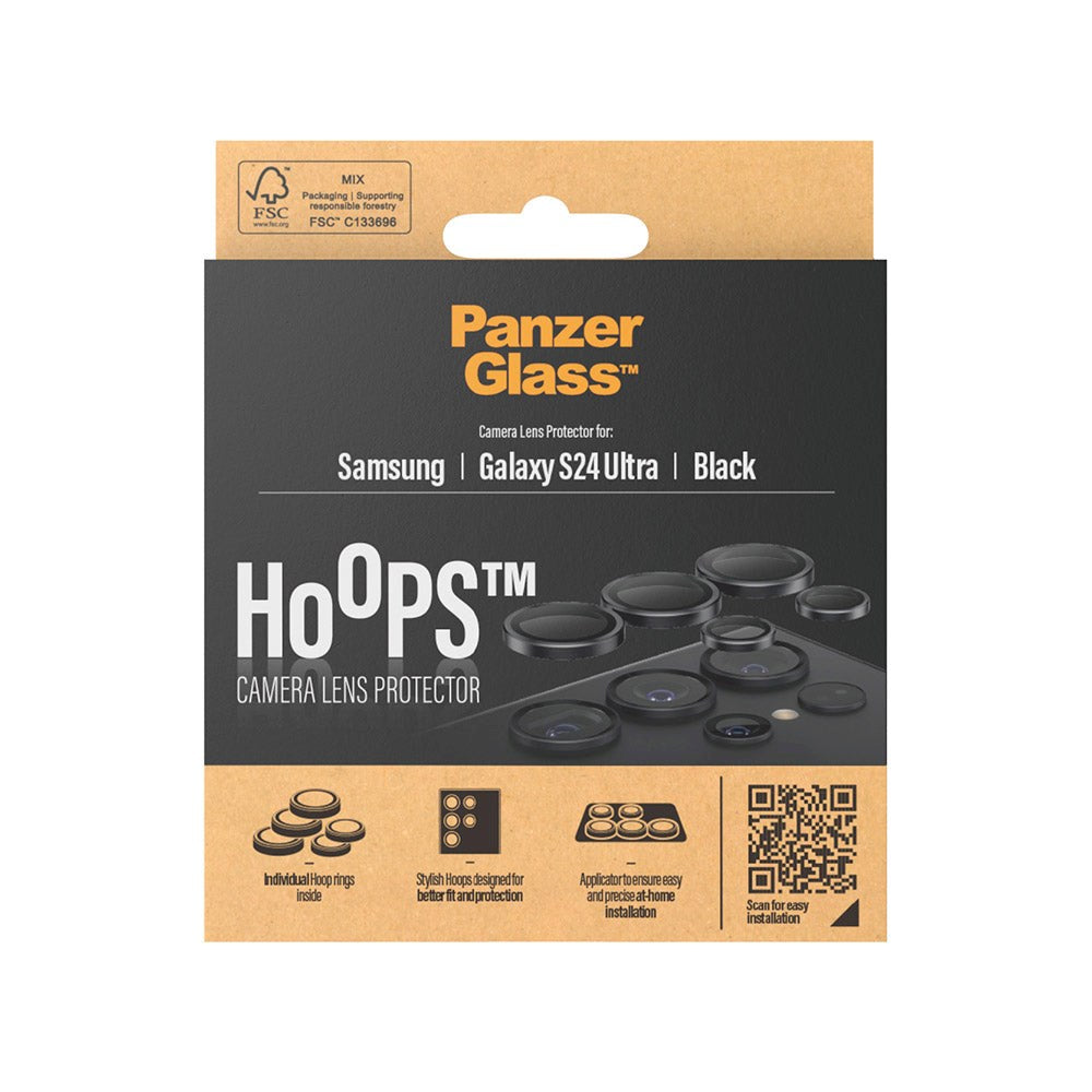 Samsung Galaxy S24 Ultra PanzerGlass Hoops - Kameraskydd - Transsparent / Svart
