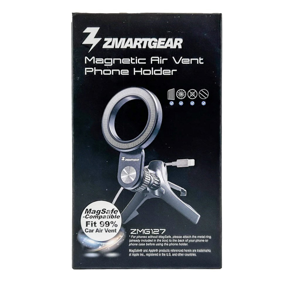 Zmartgear Magnetisk Mobilhållare för Luftkonditionering - MagSafe Kompatibel - Svart