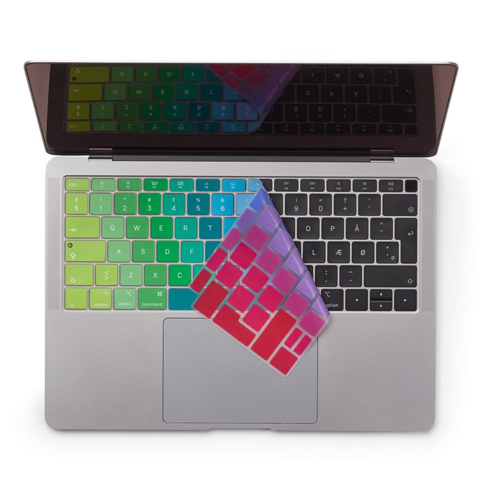 Philbert MacBook Air 13" (2018-2019) Tangentbordsskydd m. Danskt Tangentbord - Regnbåge
