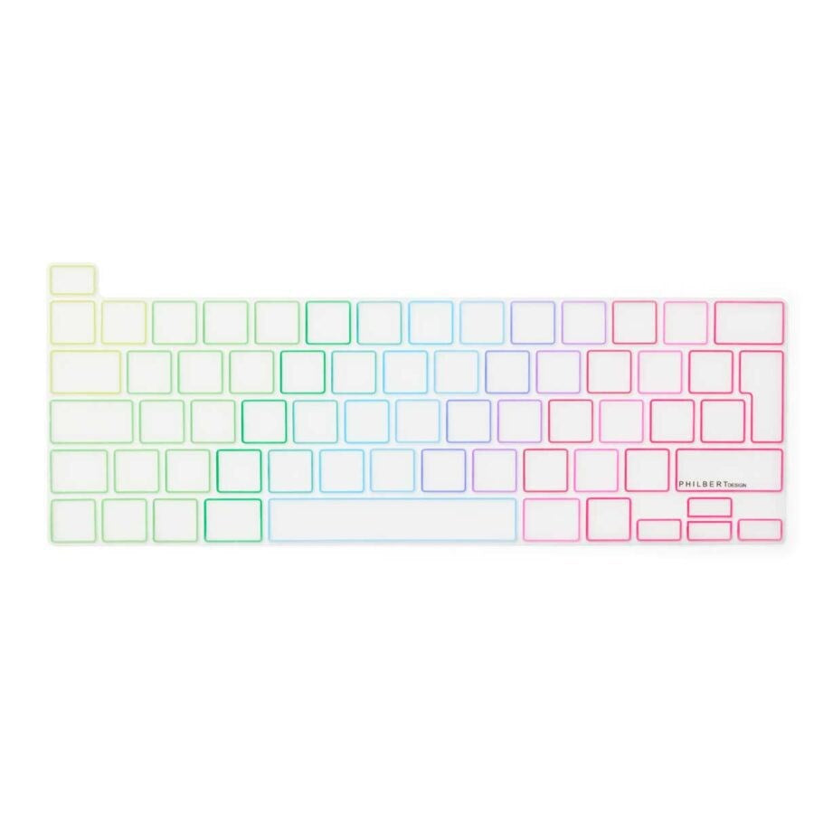 Philbert MacBook Pro 13" TB (2022 / 2020) / 16" TB (2019) Tangentbordsskydd med Europeiskt Tangentbord - Transparent / Regnbåge