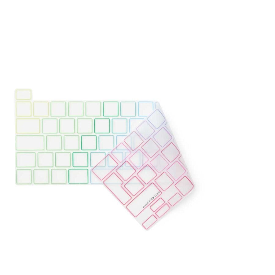 Philbert MacBook Pro 13" TB (2022 / 2020) / 16" TB (2019) Tangentbordsskydd med Europeiskt Tangentbord - Transparent / Regnbåge