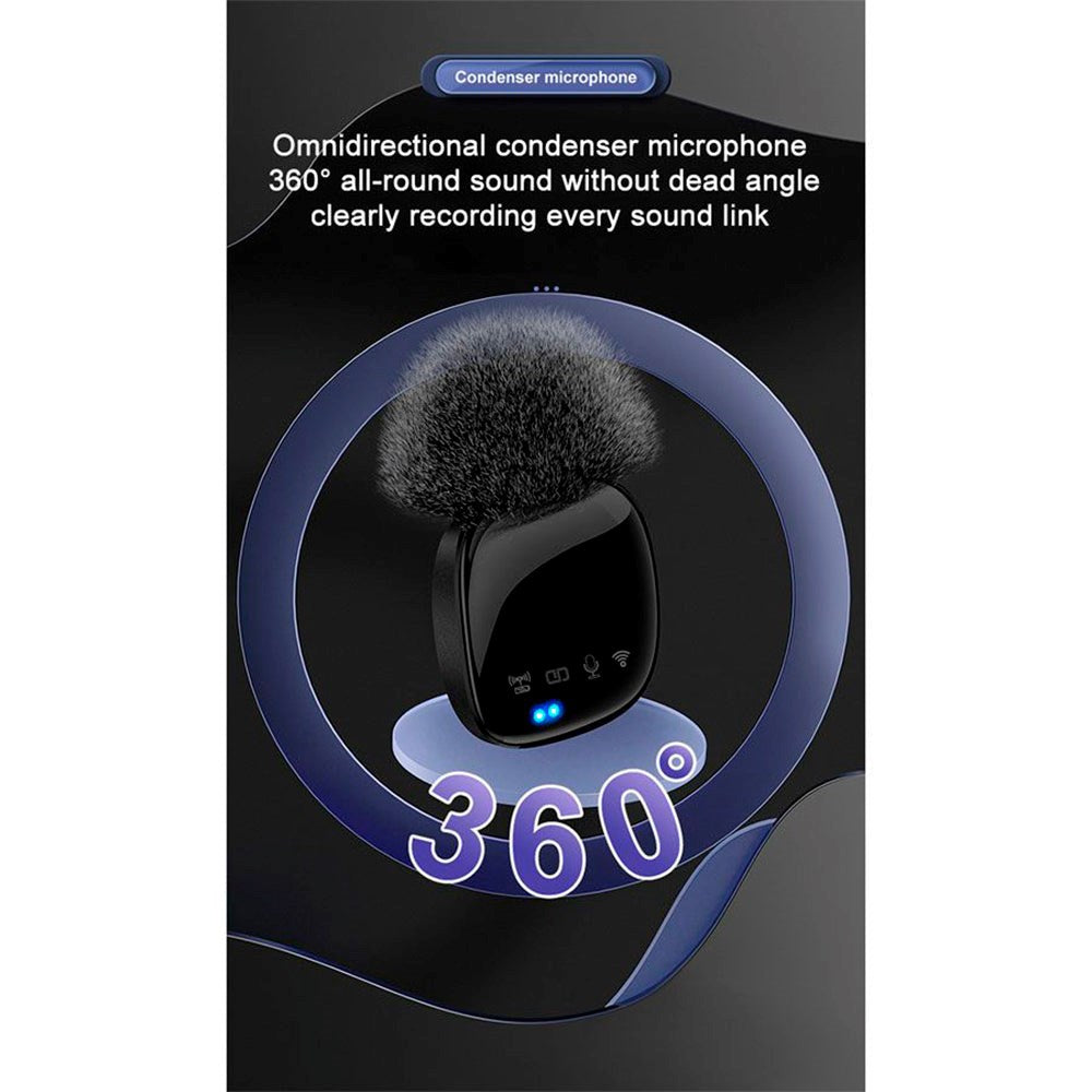 Lippa Pro Trådlös Brusreducerande Mikrofon med USB-C - Svart