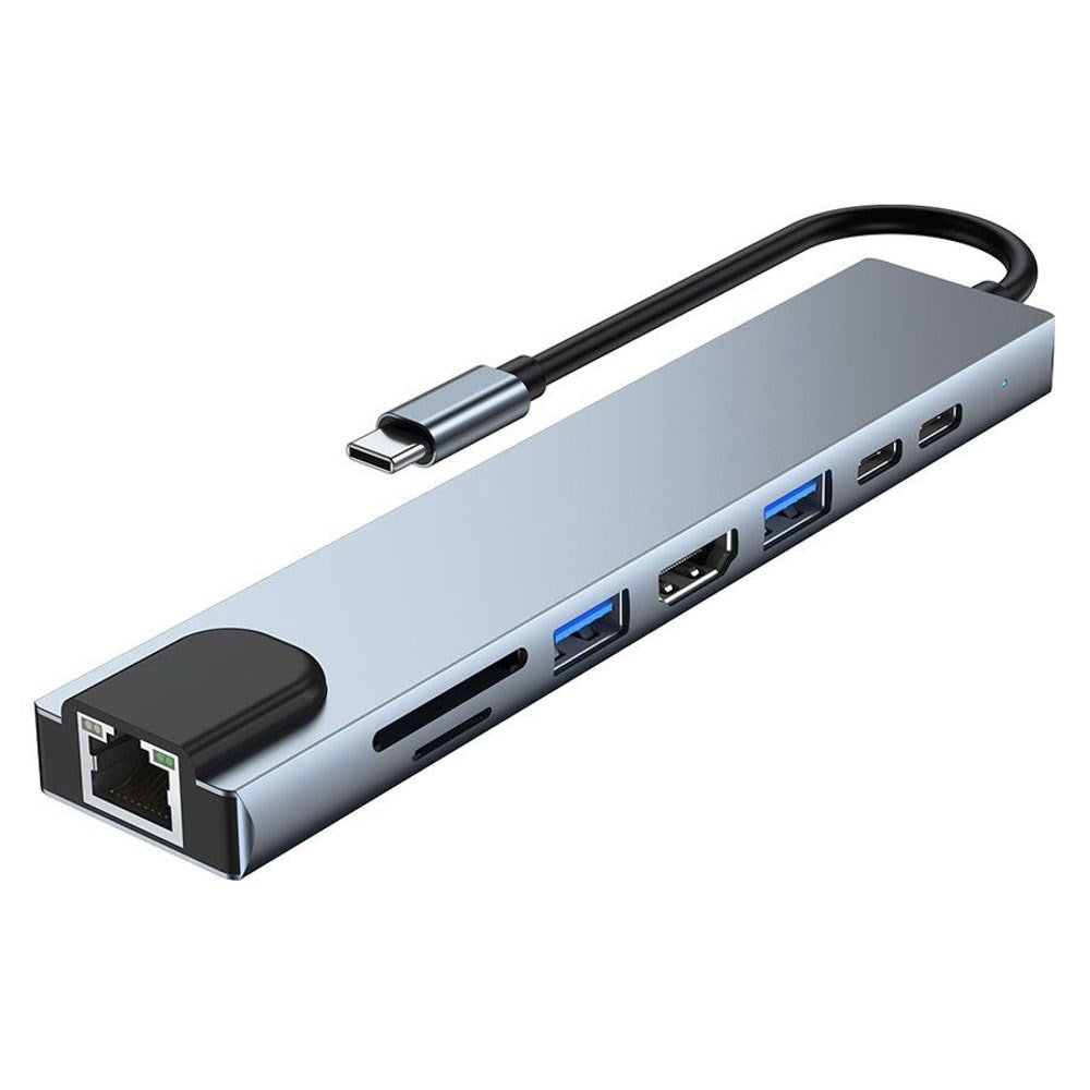 Lippa 8-i-1 87W Multiport USB-C Hub - Silver