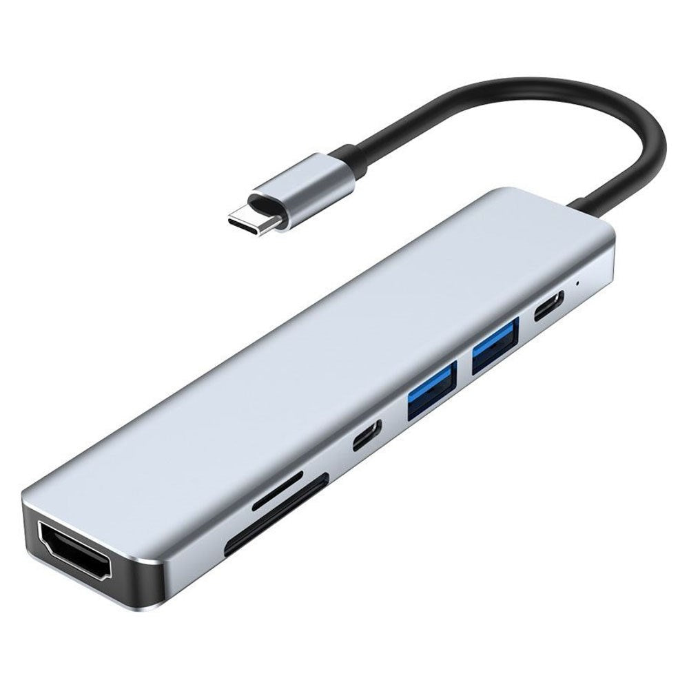 Lippa 7-i-1 60W Multiport USB-C Hub - Silver