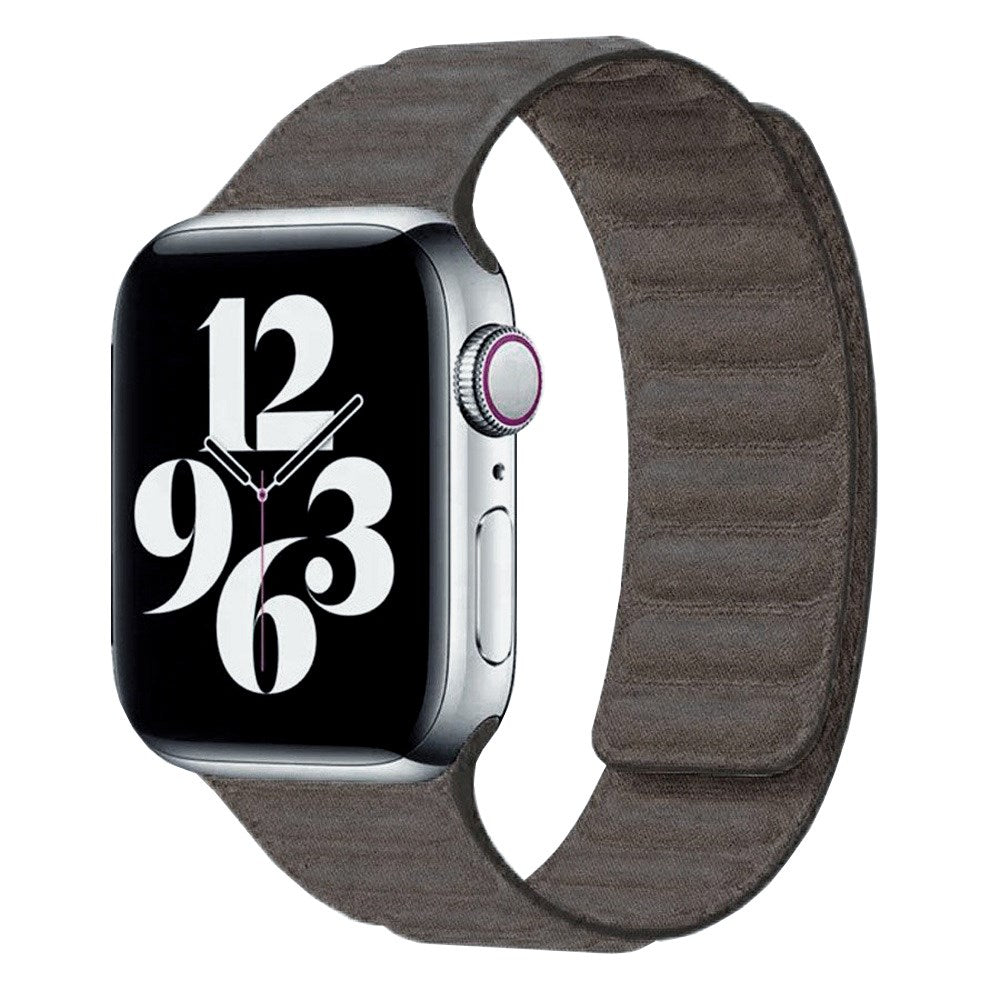 Apple Watch (38/40/SE/41/42mm) Magnetisk Lippa Finewoven-Rem - Grå / Taupe