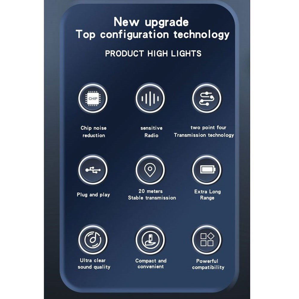 Lippa Trådlöst Mikrofonset med USB-C - 2 st. - Svart