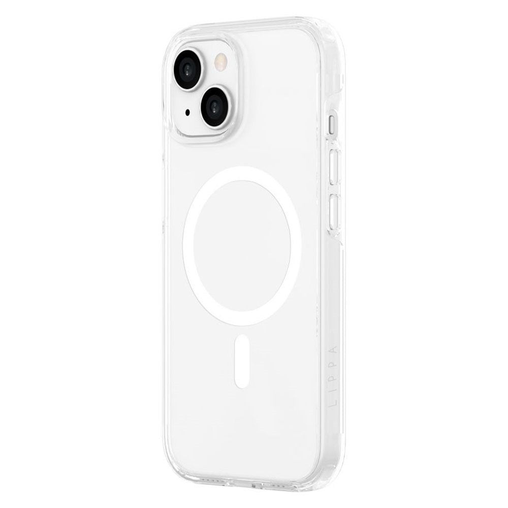 iPhone 15 Lippa Hybrid Plast Skal - MagSafe Kompatibelt - Genomskinlig / Vit