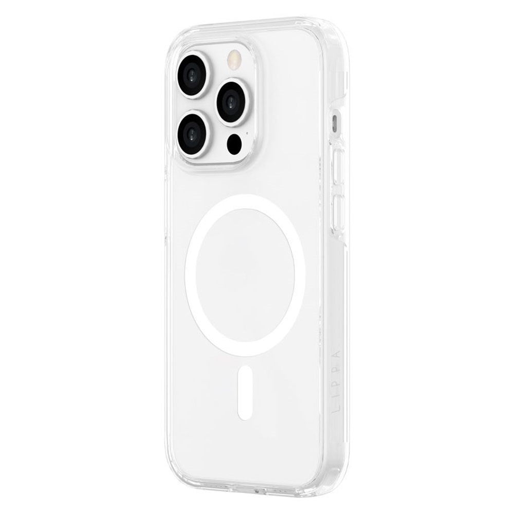 iPhone 15 Pro Lippa Hybrid Plast Skal - MagSafe Kompatibelt - Genomskinlig / Vit