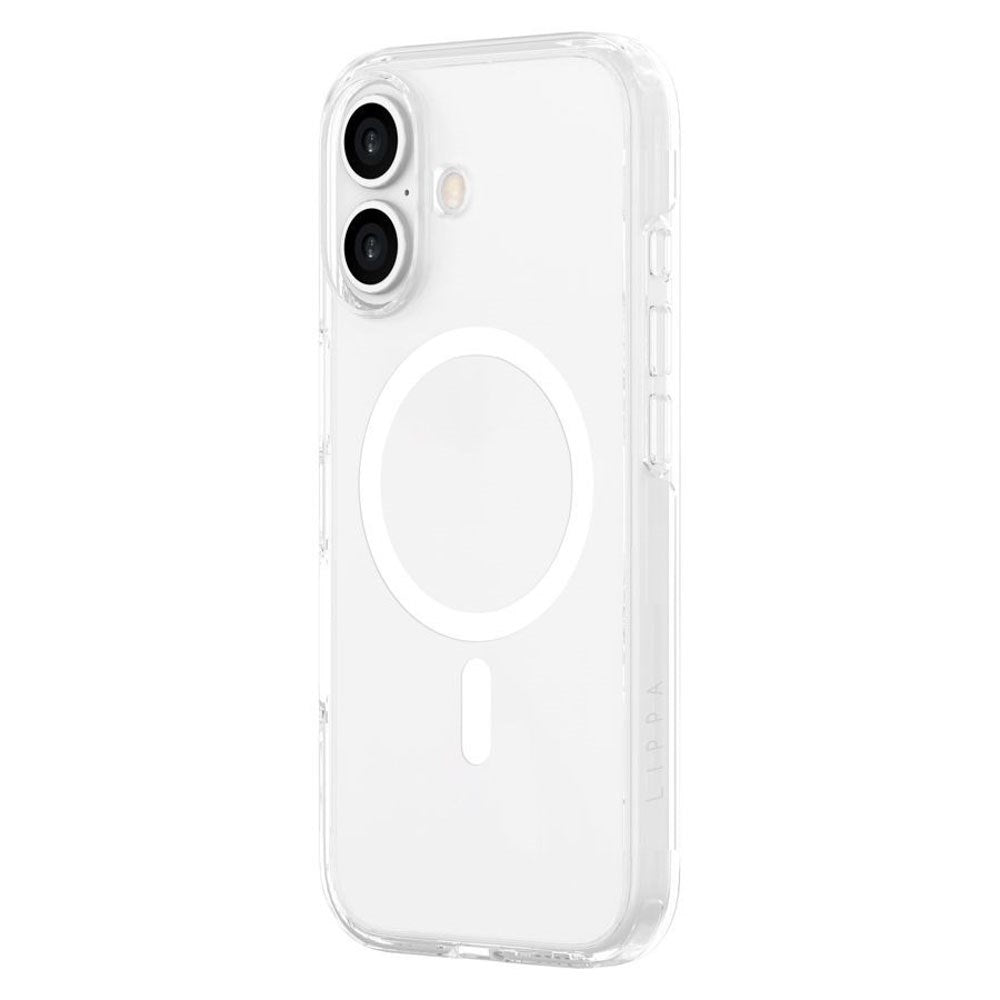 iPhone 16 Lippa Hybrid Plast Skal - MagSafe Kompatibelt - Genomskinlig / Vit