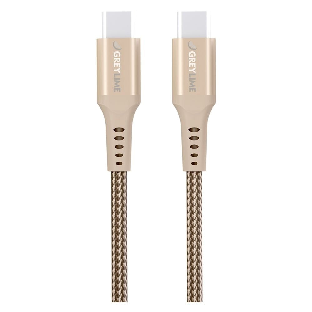 GreyLime 60W Flätade USB-C till USB-C Cable 50 cm. - Beige