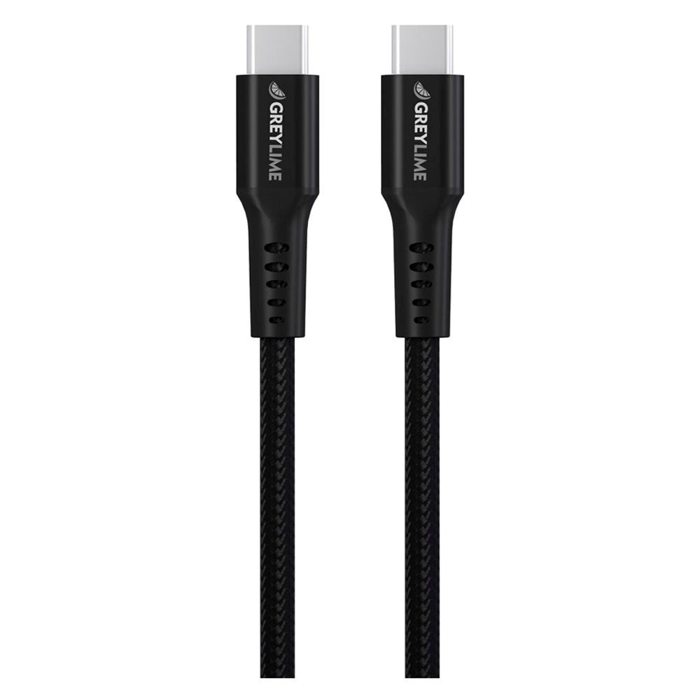 GreyLime 60W Flätade USB-C till USB-C Cable 50 cm. - Svart