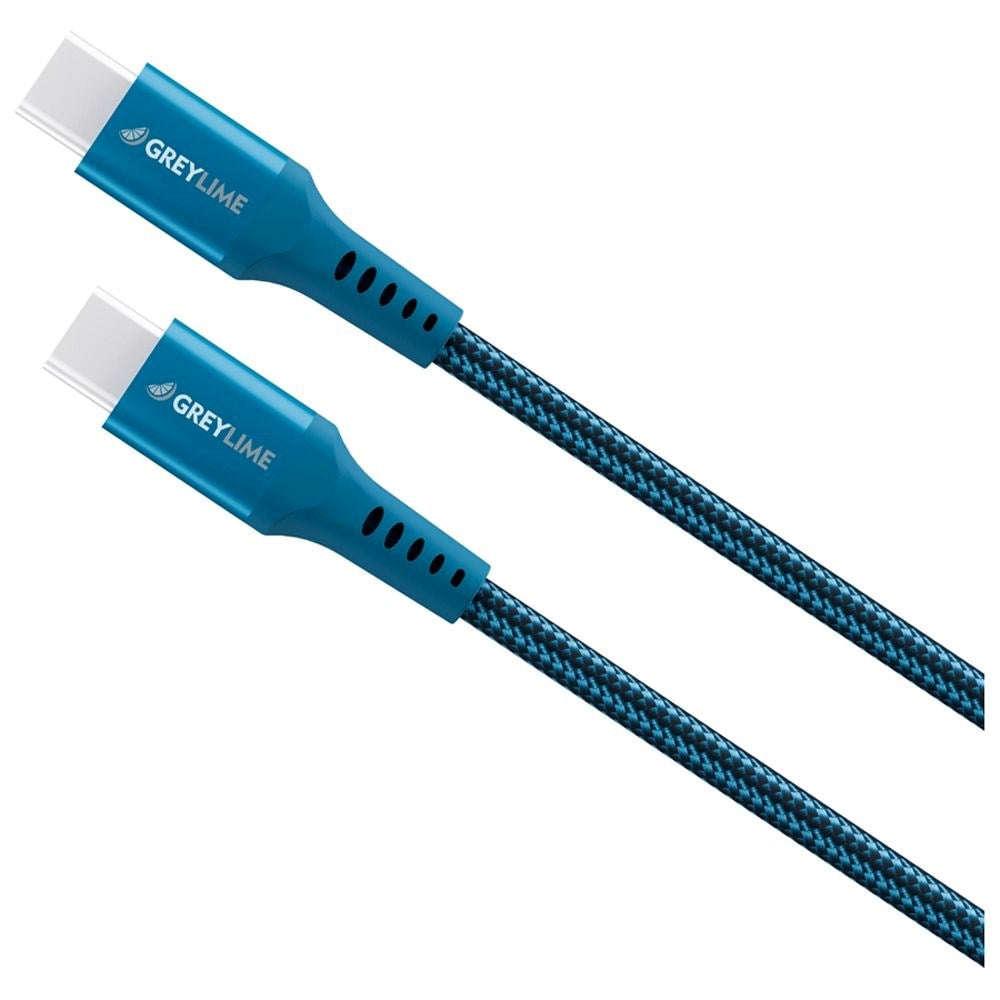 GreyLime 60W Flätade USB-C till USB-C Cable 3 m. - Blå