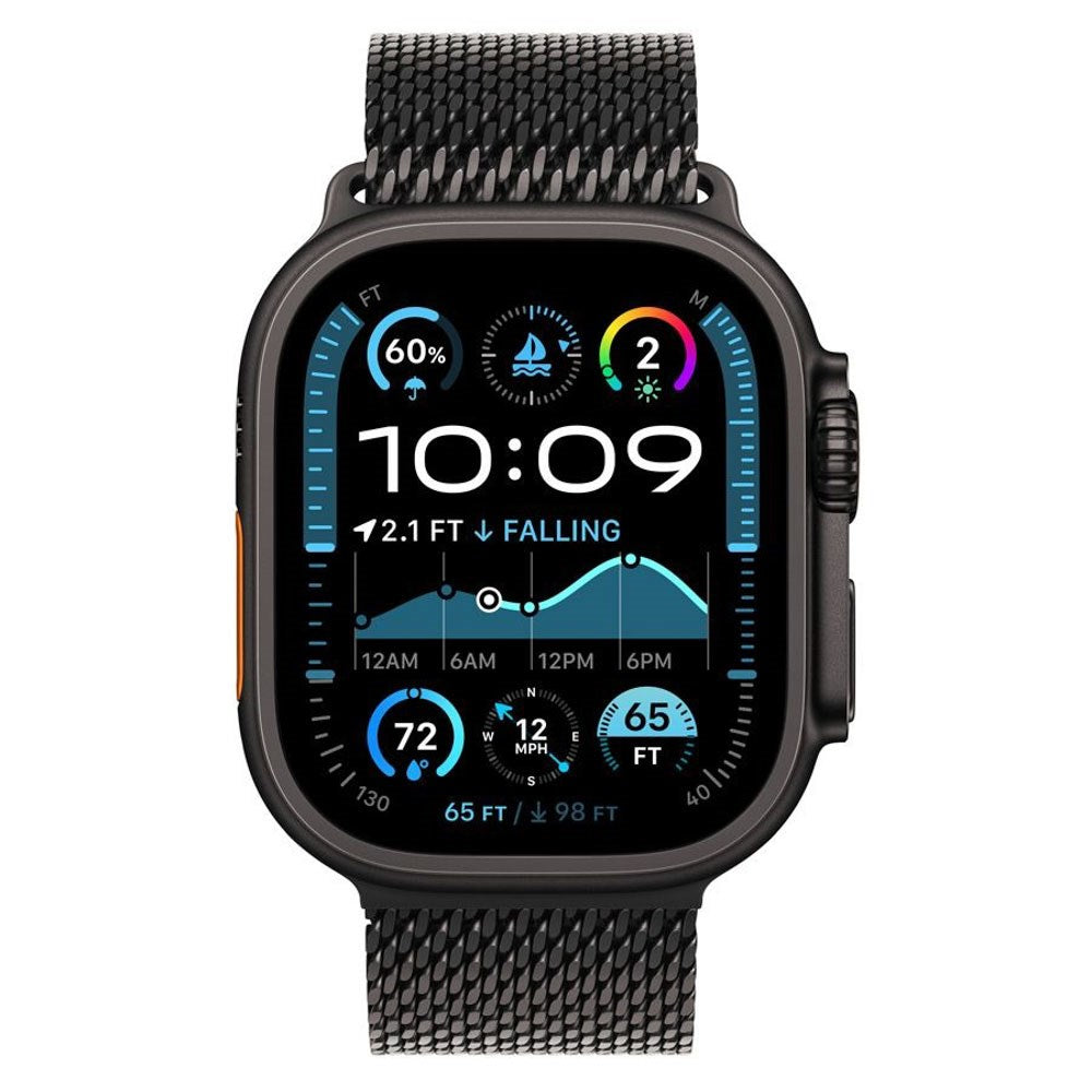 Apple Watch (42/44/SE/45/46/49mm) Lippa Rostfritt Stålrem med Lås - Svart