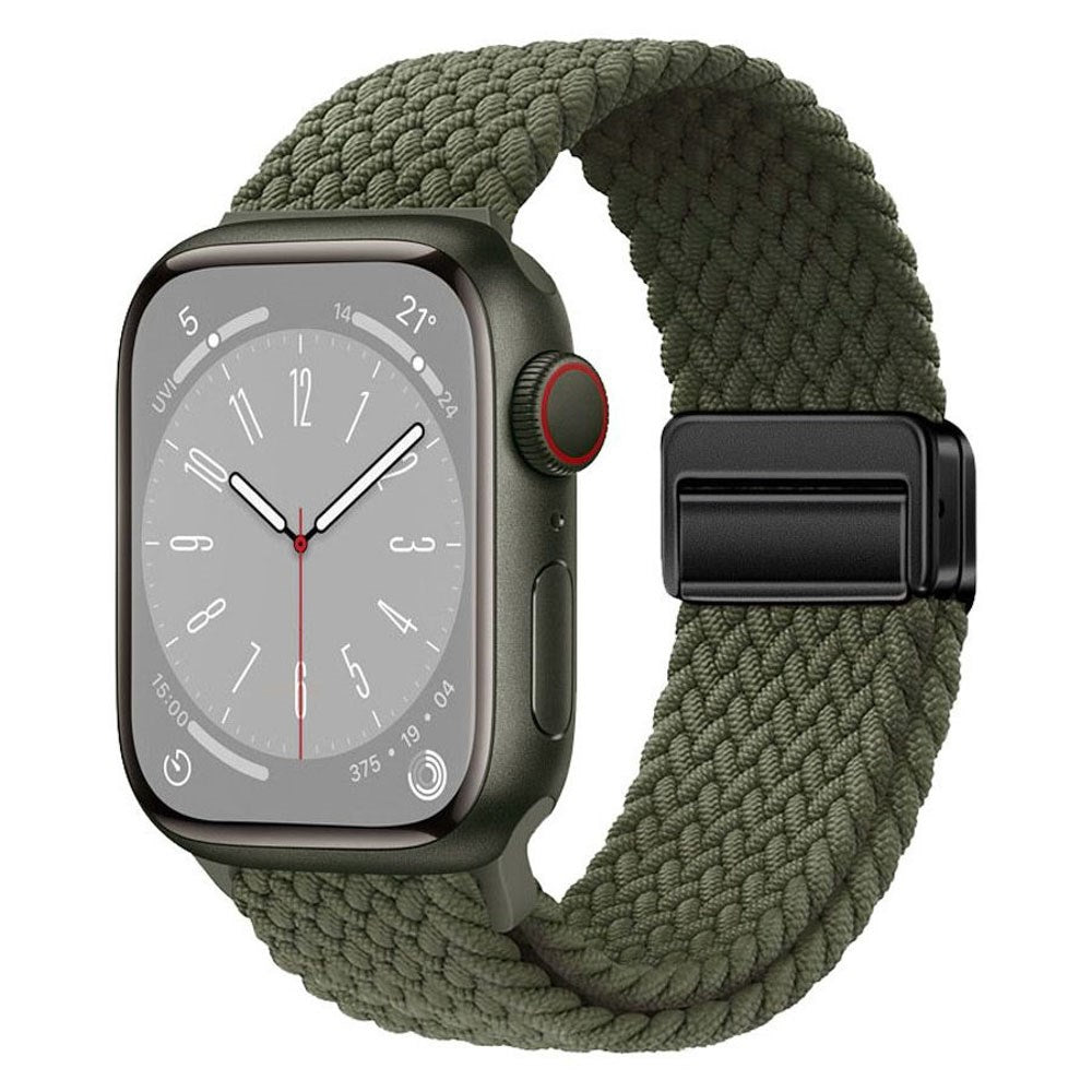Apple Watch (38/40/SE/41/42mm) Lippa Nylonrem med Magnetlås - Grön
