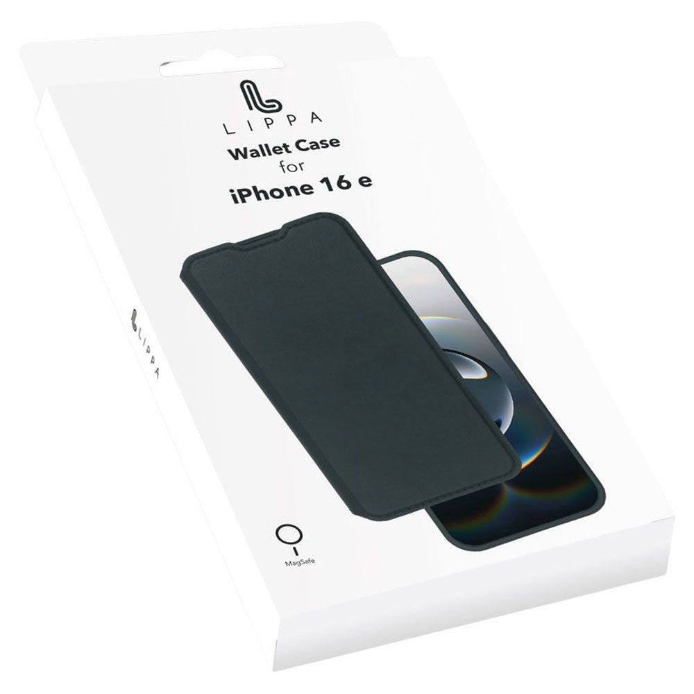iPhone 17e / 16e Lippa 2-i-1 Wallet Fodral - Svart