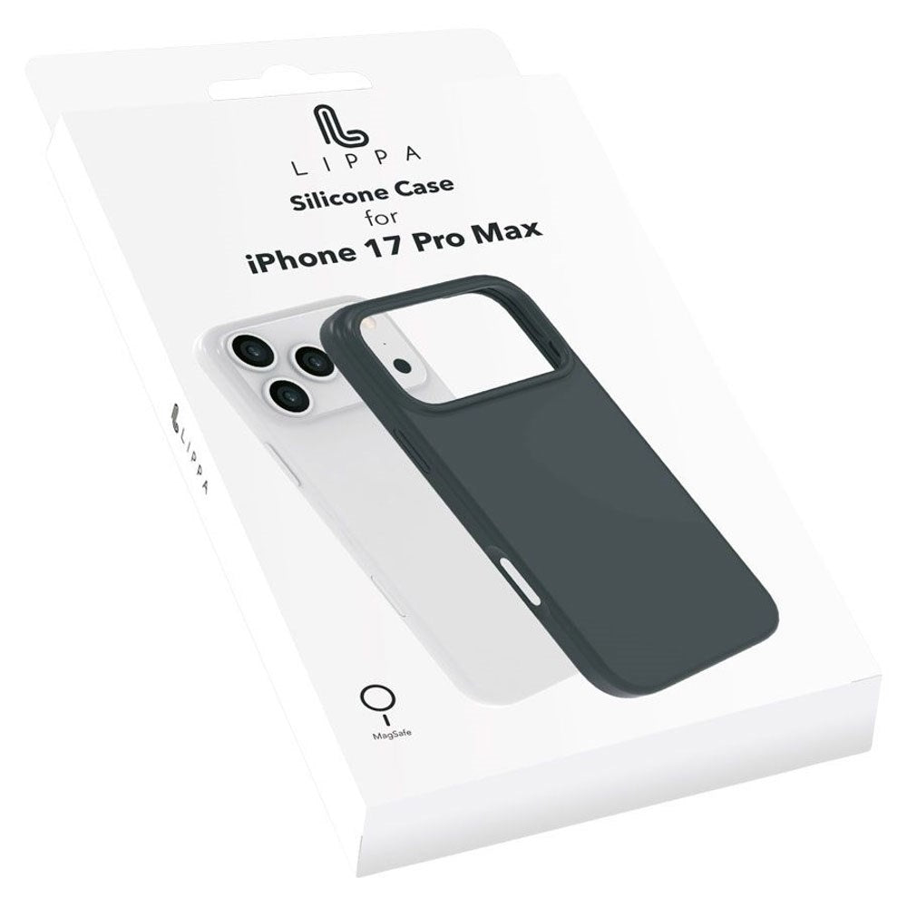 iPhone 17 Pro Max Lippa Silikon Skal - MagSafe Kompatibel - Svart