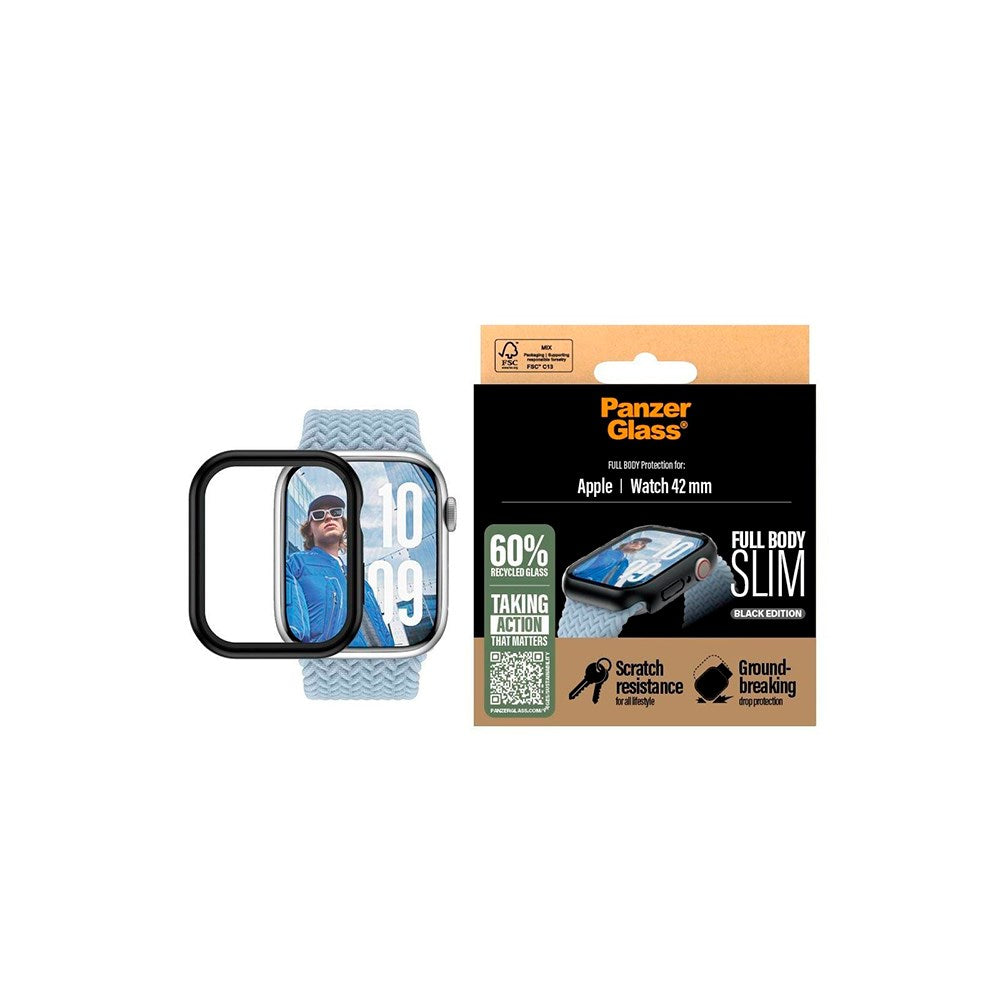 PanzerGlass Apple Watch 11/10 (41mm) Snappie Full Body Slim Fodral med Inbyggt Skärmskydd - Svart