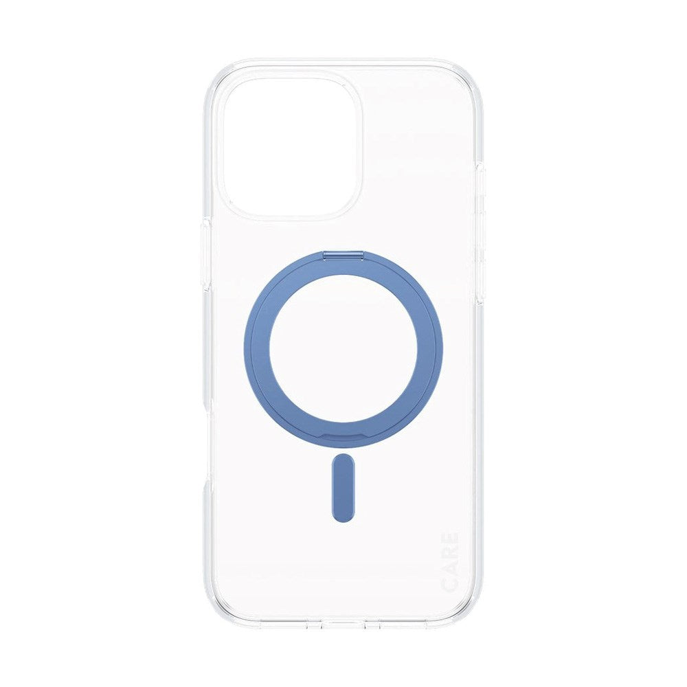 CARE by PanzerGlass iPhone 16 Pro Max Feature Kickstand Skal - MagSafe Kompatibel - Transparent / Coronet Blue