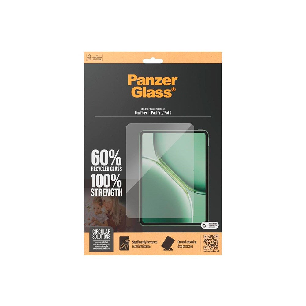 PanzerGlass OnePlus Pad 2 Ultra-Wide Fit Skärmskyddsglas - Genomskinlig