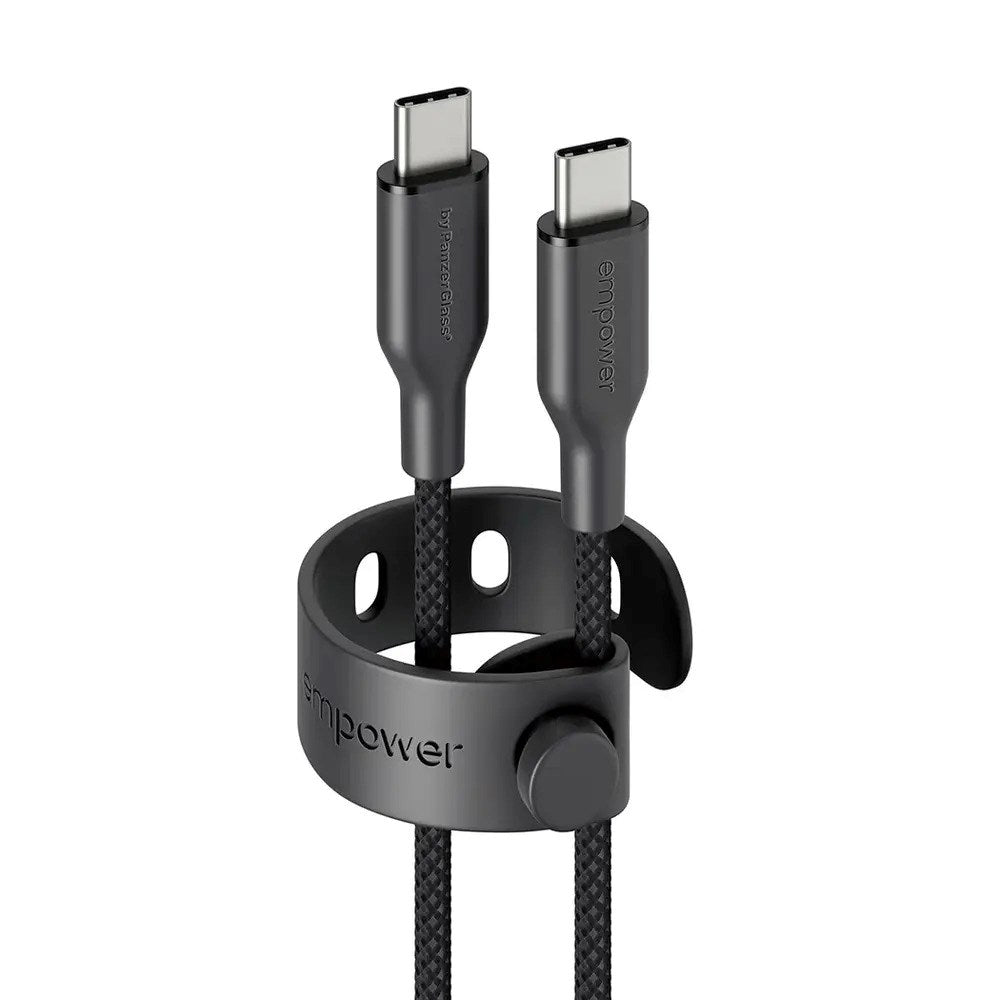 empower by PanzerGlass Racing 60W USB-C till USB-C Kabel – 1.2m – Space Black
