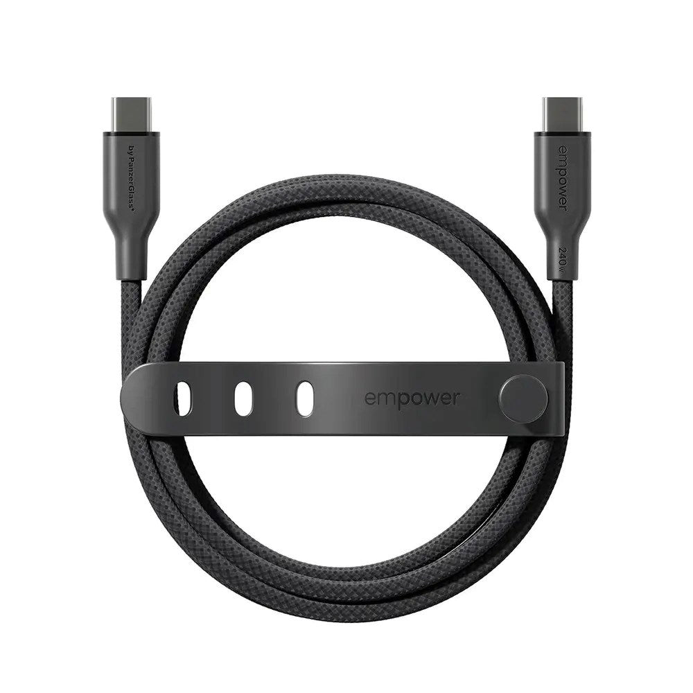empower by PanzerGlass Racing 240W USB-C till USB-C Kabel – 1.2m – Space Black