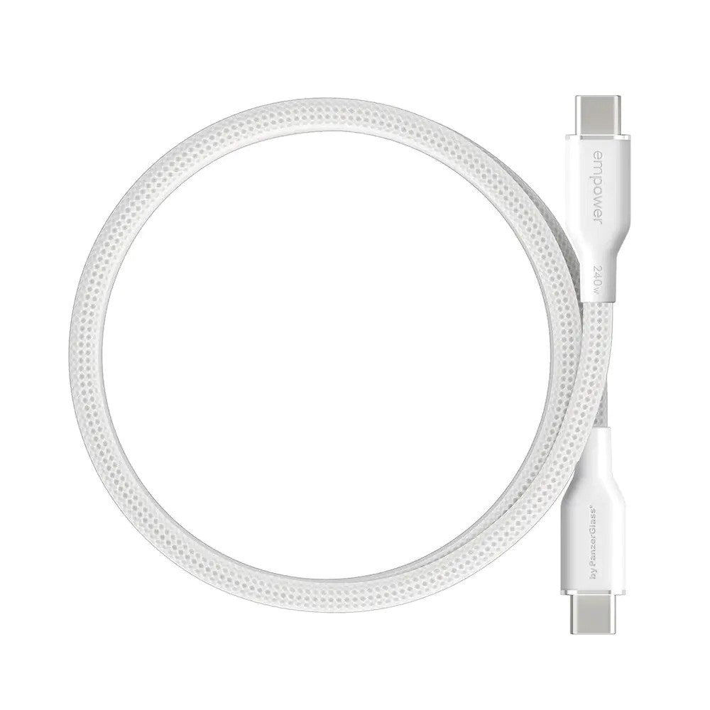 empower by PanzerGlass Magnetic 240W USB-C till USB-C Kabel – 1.5m – Silver White