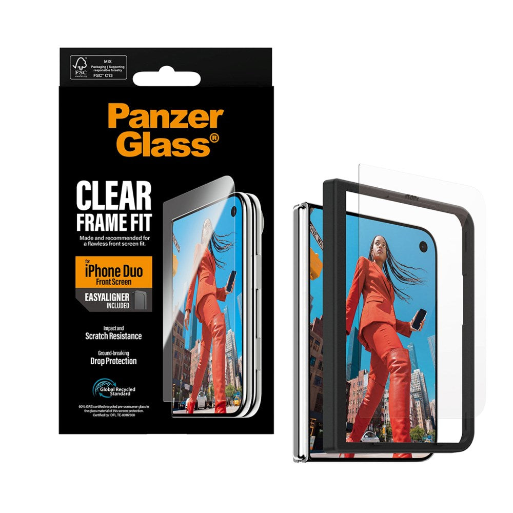 iPhone Duo PanzerGlass Skärmskyddsglas FrameFit med EasyAligner - Transparent