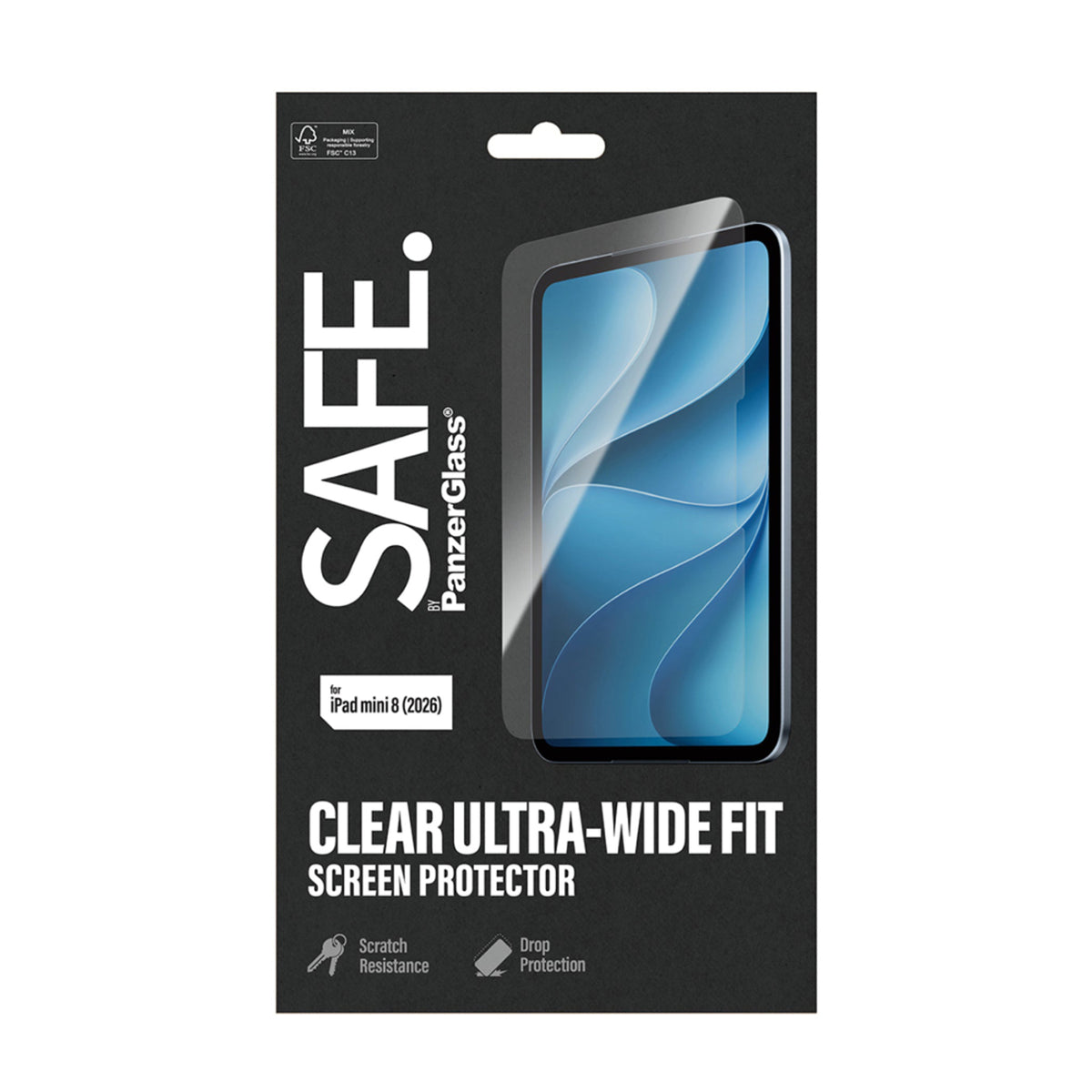 iPad Mini (2026) 8. Gen. SAFE. by PanzerGlass Ultra-Wide Fit Skärmskydd av Härdat Glas - Transparent