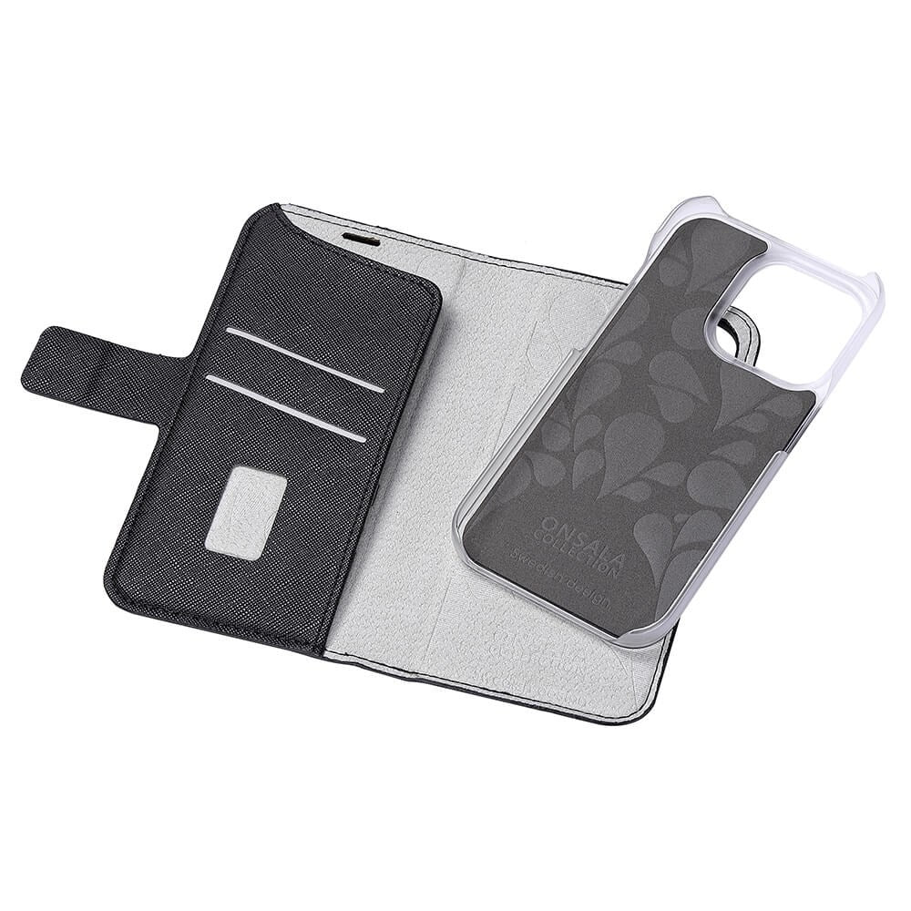 iPhone 14 Pro Onsala Fashion Collection Plånboksfodral med Magnet - Midnight Black