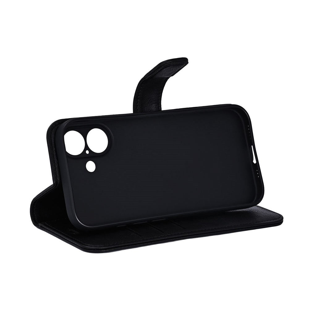 RadiCover iPhone 17 Anti Strålning Konstläder Flip Cover med Plånbok - Svart