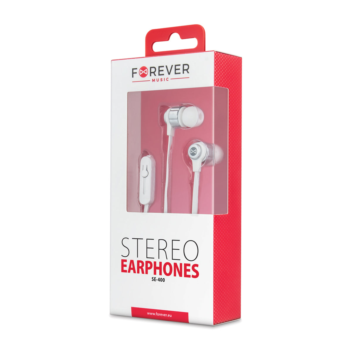 Forever Hörlurar m. Sladd - 3.5 mm mini-jack - Vit