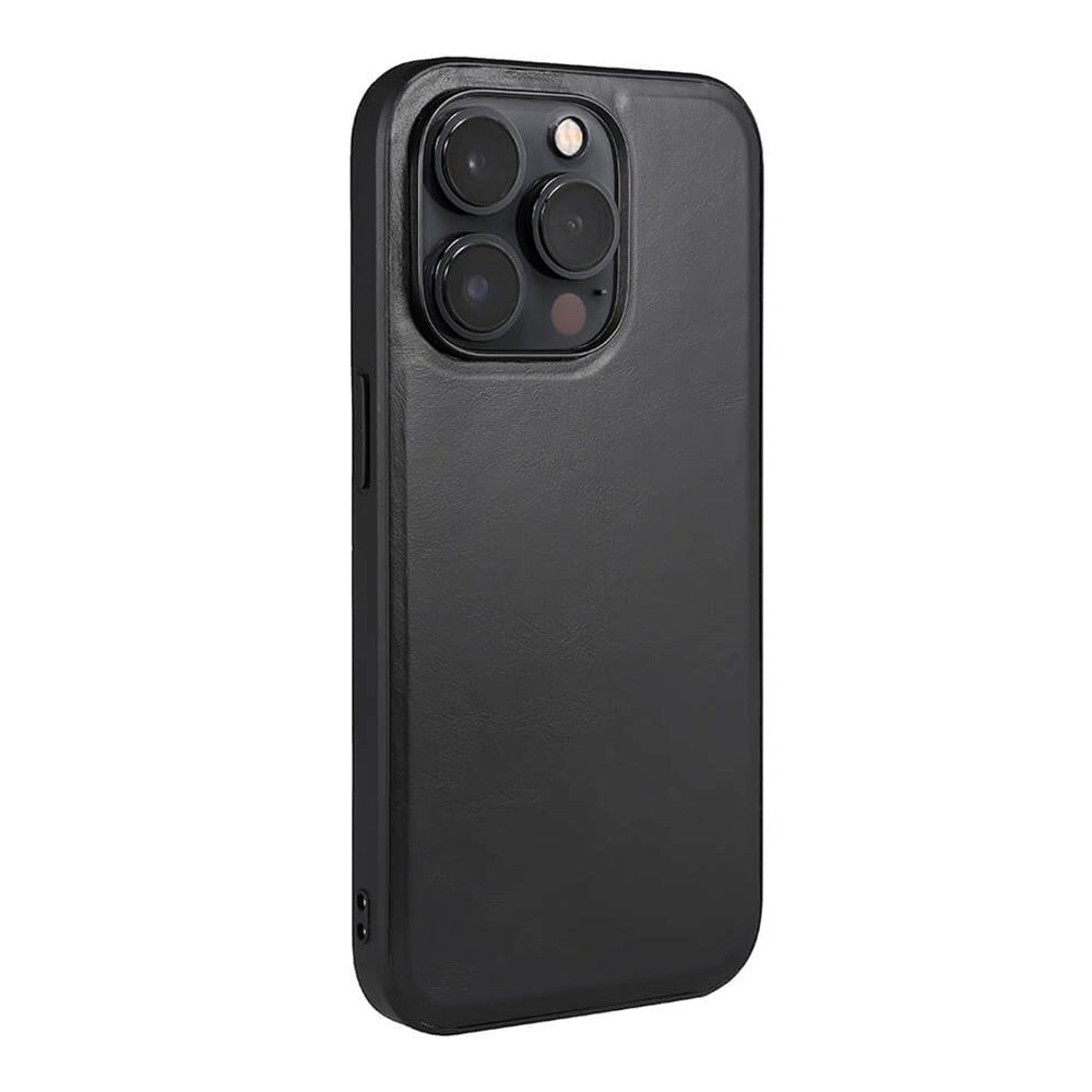 iPhone 14 Pro Buffalo Skal Äkta Läder - MagSafe-kompatibelt - Svart