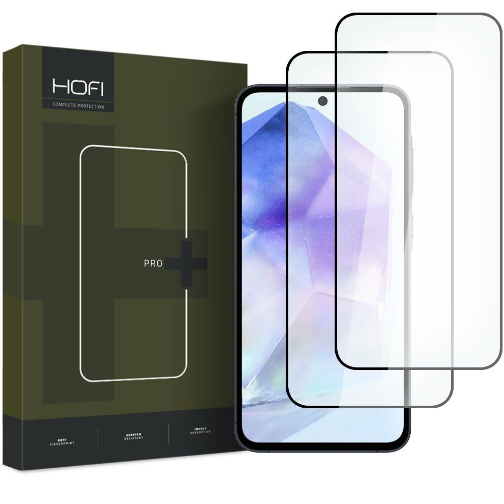 Samsung Galaxy A35 (5G) / A55 (5G) Hofi Glass Pro+ Skärmskydd - Case Friendly - 2-Pak - Svart Kant