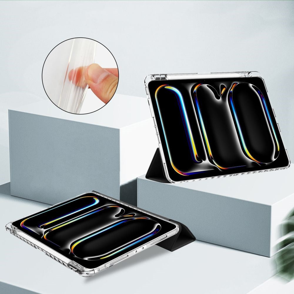 iPad Pro 13" (2025 / 2024) Tech-Protect SC Hybrid Fodral m. Apple Pencil Hållare - Svart / Genomskinlig