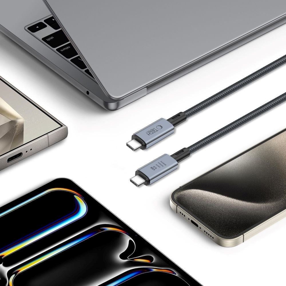 Tech-Protect Ultraboost 8K 40GBPS USB-C till USB-C Kabel PD 240W 1m - Svart