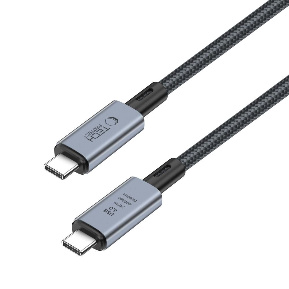Tech-Protect Ultraboost 8K 40GBPS USB-C till USB-C Kabel PD 240W 2m - Svart