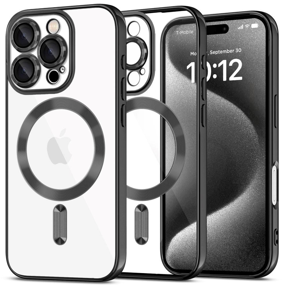 iPhone 16 Pro Max Tech-Protect Magmat Skal - MagSafe-Kompatibelt - Genomskinlig / Glansig Svart