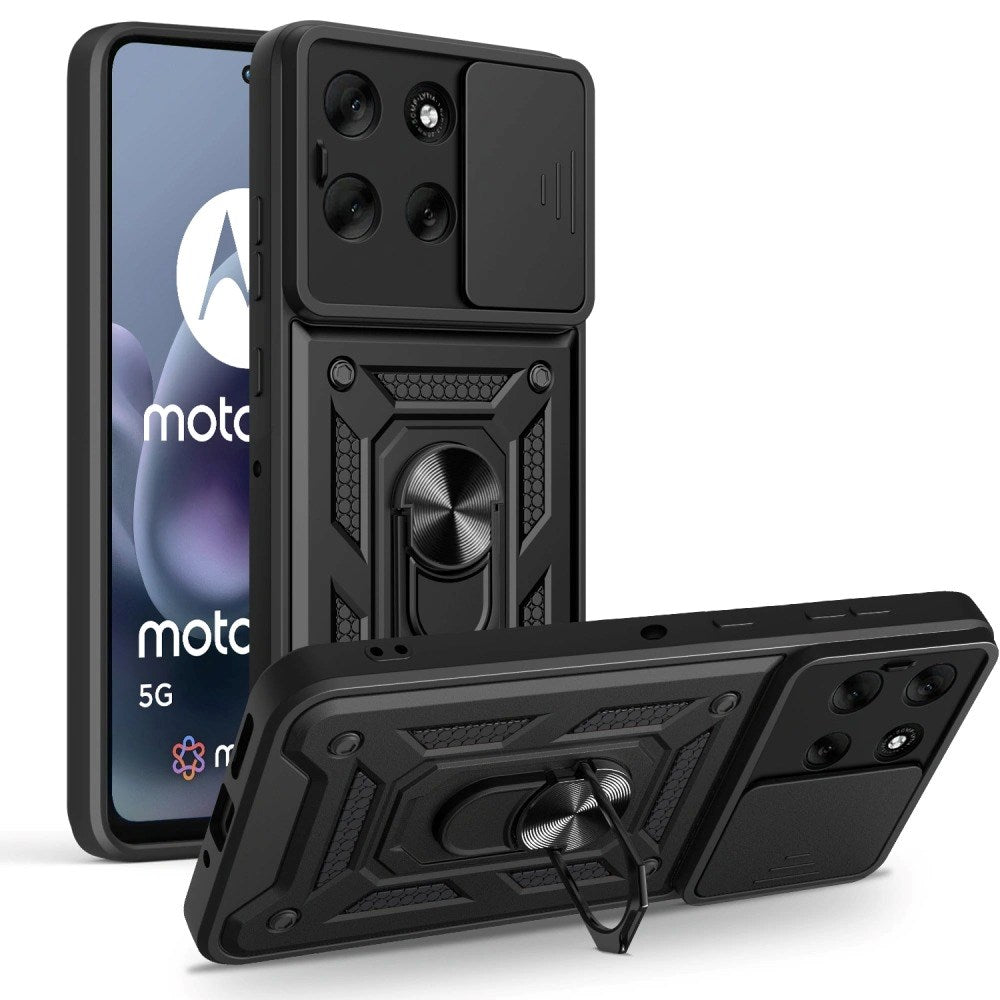 Motorola Moto G86 Tech-Protect Tåligt Skal med Magnetiskt Kickstand & Camslider - Svart