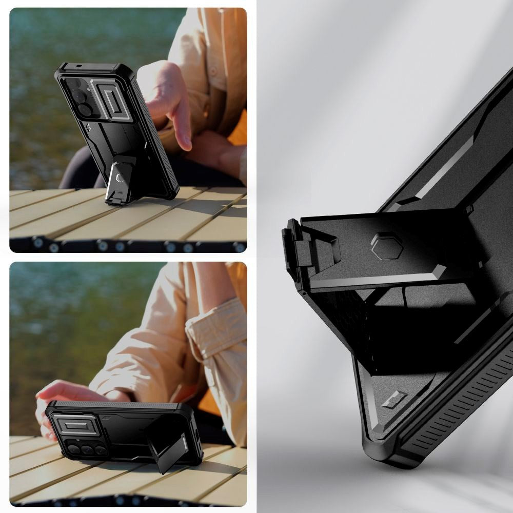 Samsung Galaxy S25+ (Plus) Tech-Protect Kevlar Pro Hård Plast Skal m. Skärmskydd & Kickstand - Svart